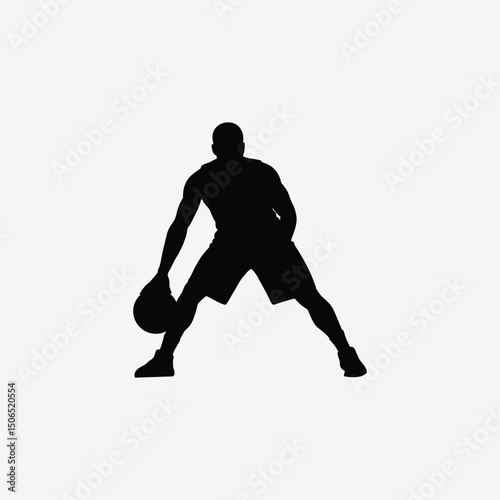 Basketball Player Silhouette Vectors – Dynamic Sports Poses on Clean White Background for Design & Print