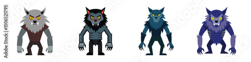 Werewolf Flat Illustration – Simple Cartoon Vector in Flat Style