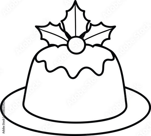 pudding with holly.eps