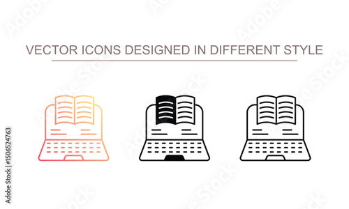 Course Information icon design with white background stock illustration