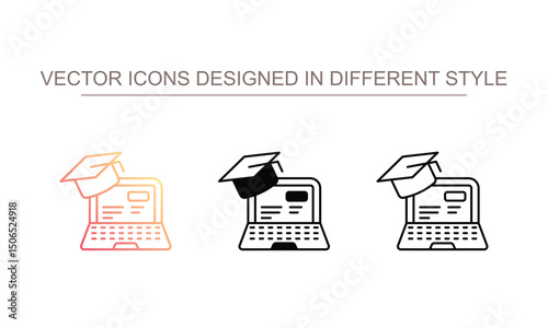 E Learning icon design with white background stock illustration