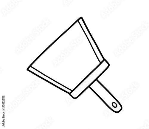 Cleaning dustpan illustration. Vector doodle line art sketch. Hand drawn style