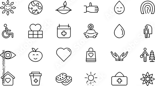 soft benefits line icons.eps