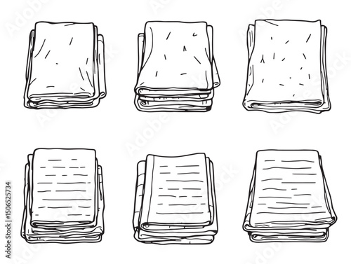 Dish towel line art perfect for cooking illustration