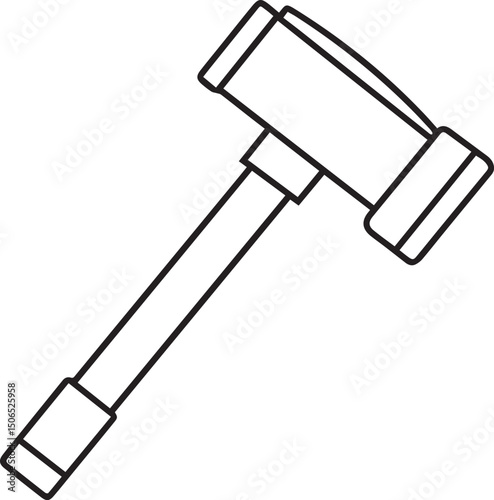 Hammer outline vector illustration line art	