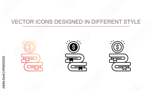 Knowledge Of Wealth icon design with white background stock illustration