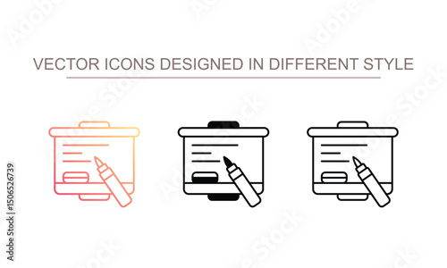 Whiteboard icon design with white background stock illustration
