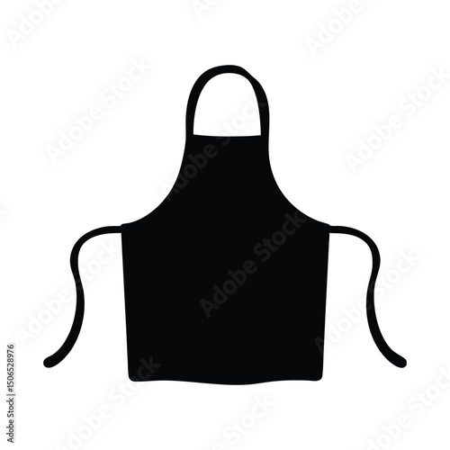 Apron icon silhouette vector, kitchen apron black silhouette