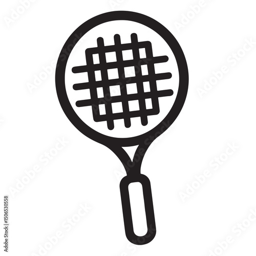 Tennis Racket Silhouette A Vector Illustration in Black and White
