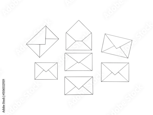 Envelopes bike line art minimal delivery concept