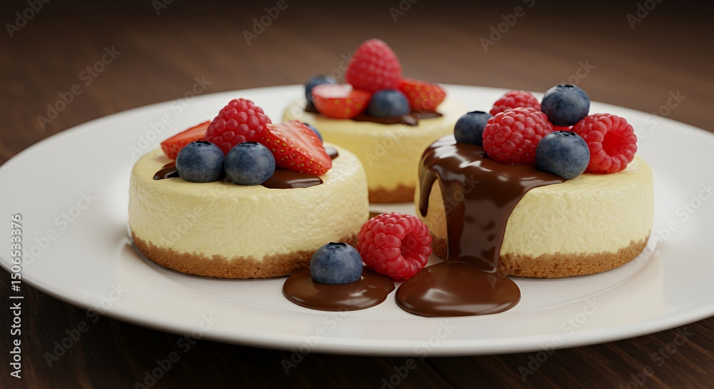 Delicious Mini Cheesecakes with Berries and Chocolate Delicious Mini Cheesecakes with Berries and Chocolate