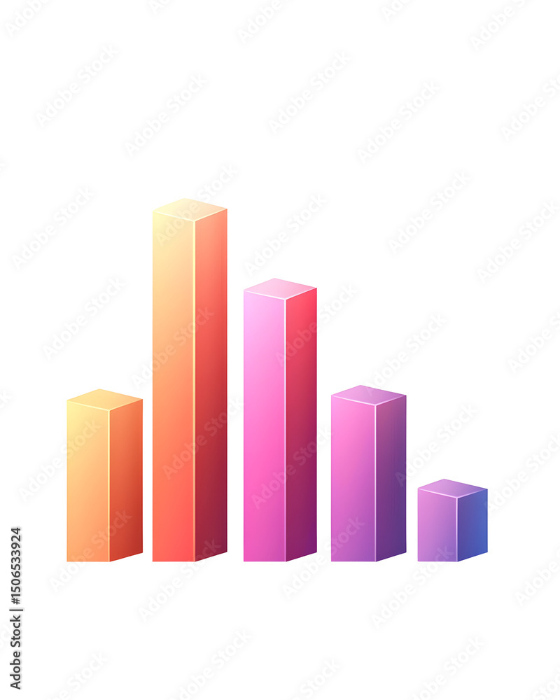 Colorful 3d bar graph on black background illustrating data and business statistics Colorful 3d bar graph on black background illustrating data and business statistics
