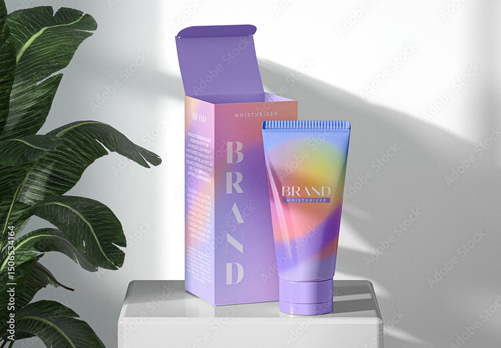 Cosmetic Cream Tube Packaging Mockup Stock Template | Adobe Stock