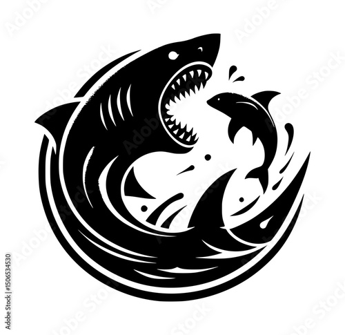 Shark Hunt Vector Icon