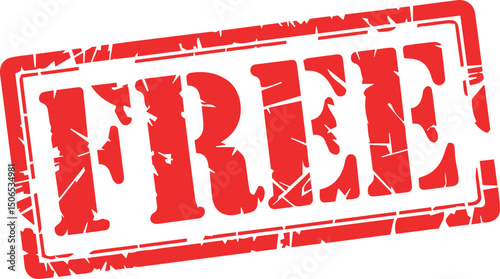 Red grunge rubber stamp with the word free
