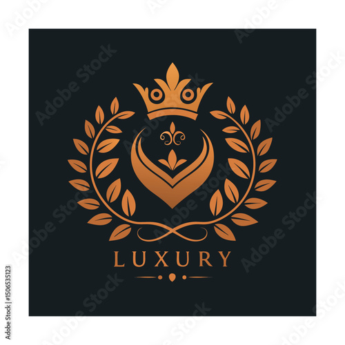 Luxury Boutique Logo with Crown Elements