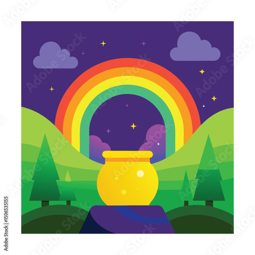 Leprechaun Treasure Scene Logo Design