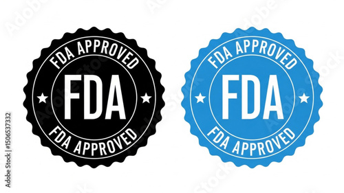 FDA Approved Stamp Vector Illustration | Certification Seal for Food and Drug Safety Marketing and Compliance Materials
