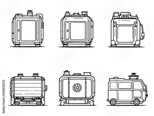 fuel tank line art clipart for digital usage