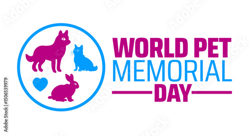 World pet memorial day background banner or poster design template. observed every year in June. Holiday concept. Use to any Template, card, poster, placard, template.
