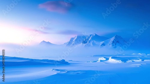 Wallpaper Mural Arctic Sunrise Over Snowy Mountains Torontodigital.ca