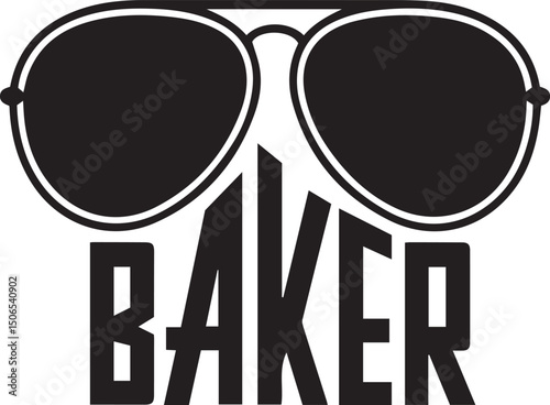 Cool aviator sunglasses baker design graphic