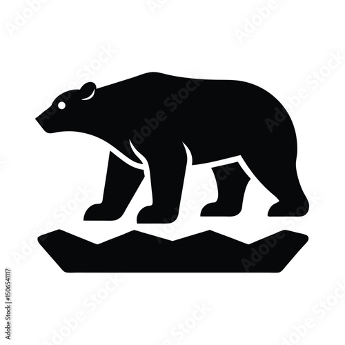 Polar Bear Ice Vector Silhouette
