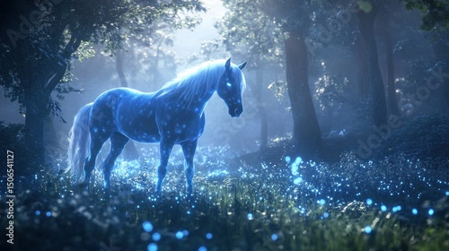 Mystical forest unicorn
