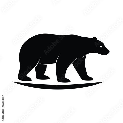 Polar Bear Stalking Vector Silhouette