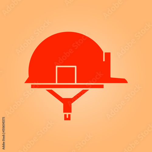 Construction helmet trendy artwork perfect abstract vector illustration colorful applicable design