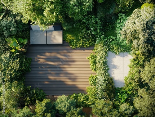 Nature path through lush foliage