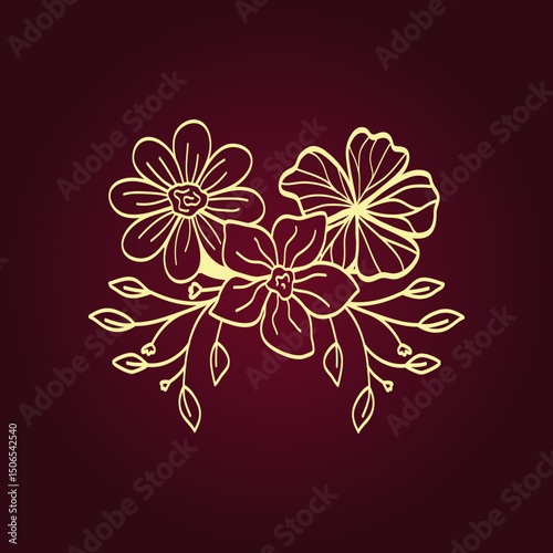 Flowers trendy artwork ravishing abstract vector illustration colorful applicable design