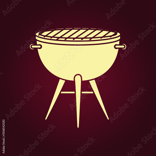 Oven barbecue trendy artwork ravishing abstract vector illustration colorful applicable design