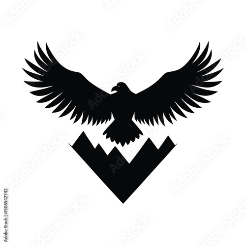 Condor Flying Vector Silhouette