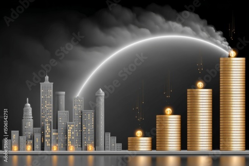 A pixel art simulation of economic collapse with flashing alerts and shrinking coin stacks
