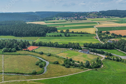 Ausblick ins Tal der Fränkischen Rezat im Fränkischen Seenland nahe Wassermungenau photo