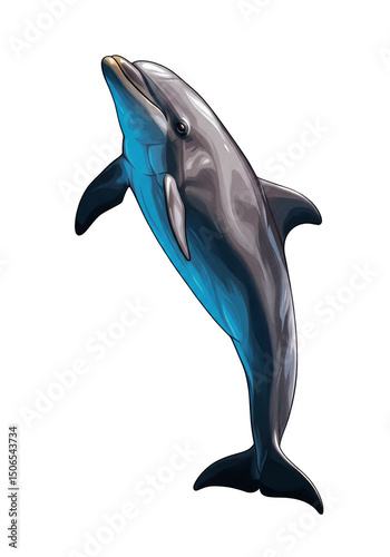 Wallpaper Mural Isolated Transparent Background Dolphin Leaping Marine Life Aquatic Torontodigital.ca