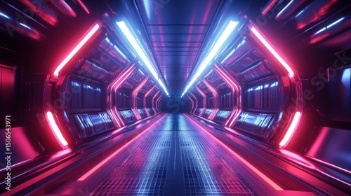 Neon tunnel graphic design