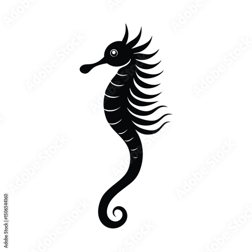 Sea Star Clinging Coral Vector Silhouette
