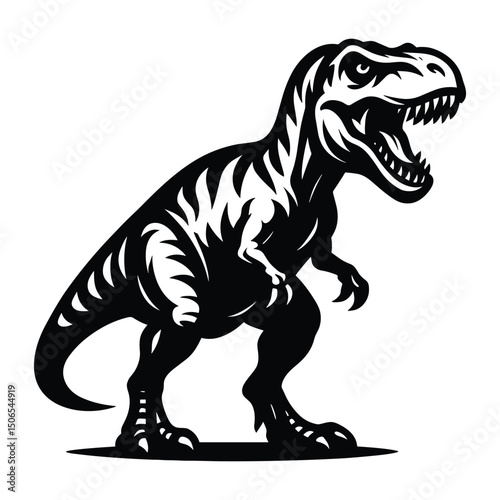 Jurassic T-Rex Dinosaur Silhouette Vector Design – Perfect for Stickers, Prints, and Digital Art