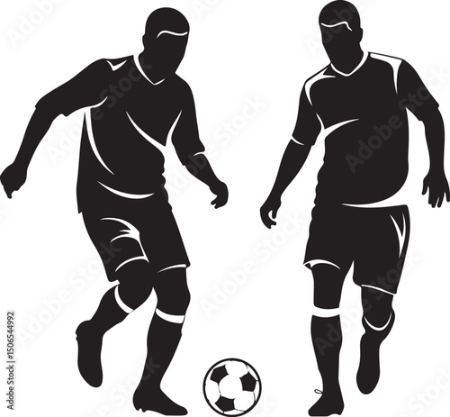 Dynamic Soccer Player Silhouettes 