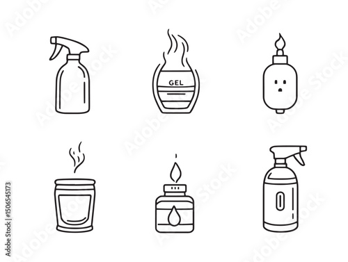 air freshener line art clean fragrance container sketch