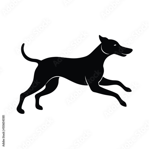 Running Dog Vector Silhouette