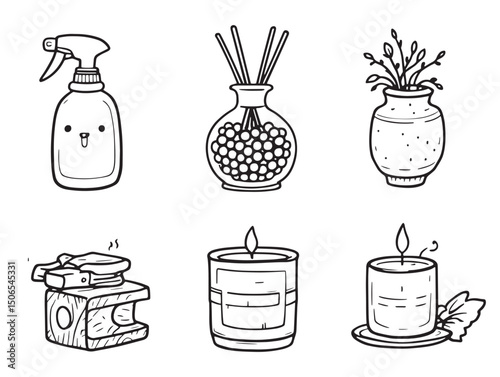air freshener line art outline illustration for design