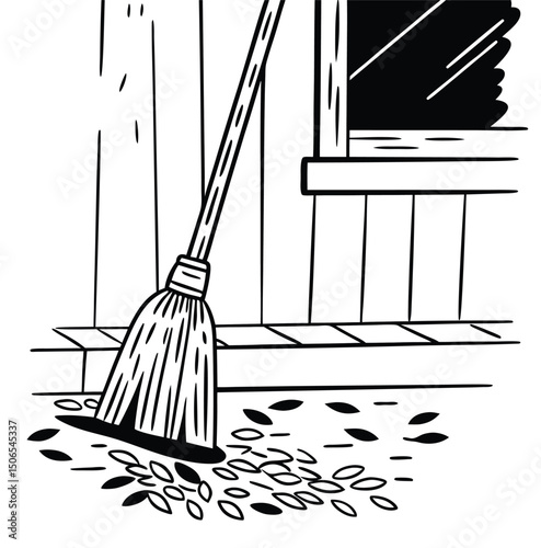 broom and shovel