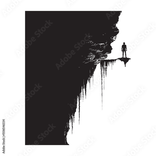 A person in a dark cave is a trend-friendly silhouette that works great with seasonal collections, festive themes, and social media content