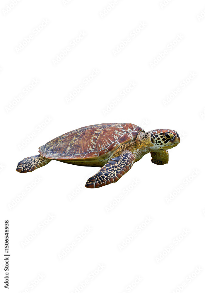 Naklejka premium Isolated Turtle Transparent Background Sea Turtle Reptile Wildlife