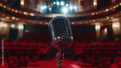 Person on stage in theater