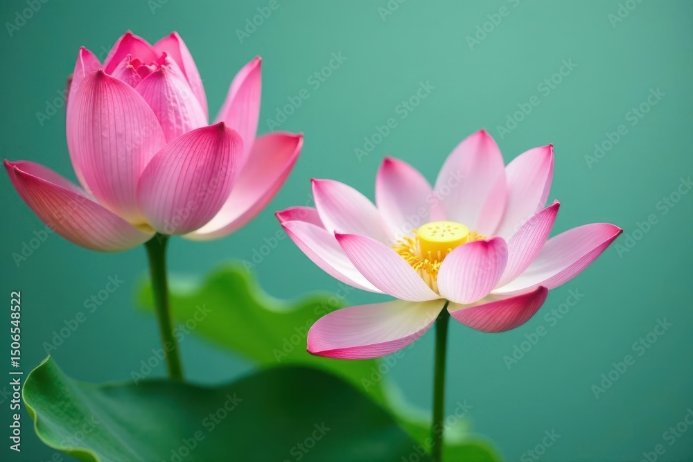 Delicate pink lotus flowers, minimalist horizontal banner, summer, web banner, minimal Delicate pink lotus flowers, minimalist horizontal banner, summer, web banner, minimal