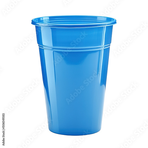 Wallpaper Mural Bright blue plastic cup isolated on a clean white background for versatile use and creative purposes, Blue plastic cup isolated on white background Torontodigital.ca